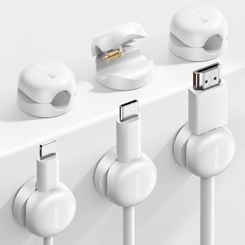 Lamicall 6 Pack Cable Management Clips, 1s Lock Spring Compact Cord Holder by Lamicall
