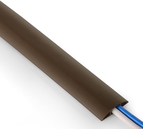 ZhiYo 3.6ft Floor Cord Cover, Cable Cavity 0.6" W x 0.3" H, Coffee Brown by ZhiYo