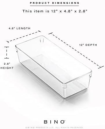 BINO | Oblong Plastic Drawer Organizer Bin, 2-Pack | THE ARTISAN COLLECTION | Multi-Purpose | Durable | BPA-Free | Desk, Vanity, Bathroom & Makeup Drawer Organizer - Image 3