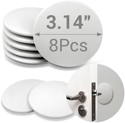 Door Stoppers - 3.14" White Door Stoppers for Wall (8 Pack), with Heavy-Duty Adhesive - Wall Protector & Shock-Absorbent Protectors from Door Knobs - Prevents Scratches on Walls & Doors by ZJWZLG