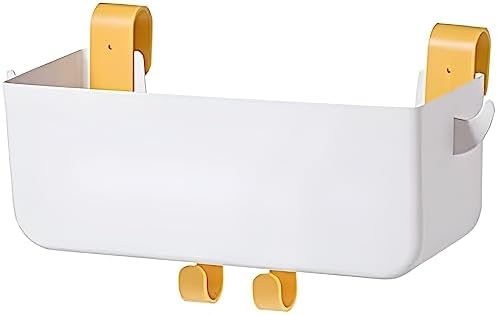Bunk Bed Shelf for Top Bunk Plastic Bedside Shelf Accessories for Kids Bunk Bed Caddy with Hooks For Bed Rail, White, 11 lbs Capacity by 7UYUU
