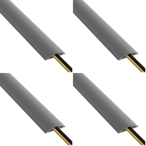D-Line Cable Protector, 1/2 in H, 6 ft L, 2-3/8 in W, 1 Channel, PVC, Gray CC-4-1 Each (Pack of 4) by D-LineUSAinc