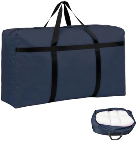 150L Extra Large Travel Duffle Bag with Zipper 600D Fabric Waterproof Christmas Big Storage Bag for Traveling Camping Moving, Large Capacity Heavy Duty Luggage Tote for Men, Blue by Hijelyn
