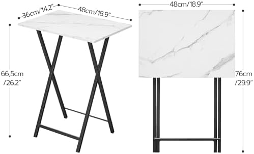 HOOBRO Folding TV Tray Tables, Set of 2 Stable Snack Table for Small Space - Image 3