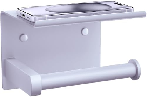 Toilet Paper Holder with Shelf Wall Mounted Toilet Paper Roll Dispenser by Tindbea