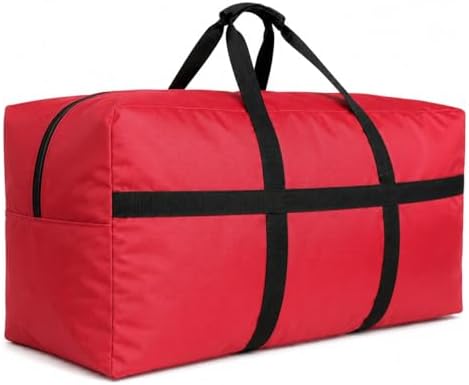 Extra Large Duffle Bag for Travel, Big XL Oversized Foldable Storage Bags with Reinforced Handles & Lockable Zipper - Red, 150L by HaoHakka