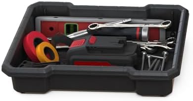 Keter Stack N' Roll Tool Box, Heavy-Duty Portable Tool Storage Case with Removable Utility Tray, Metal Latches, Safety Lock System and Padlock-Ready Design - Image 4