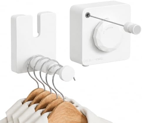 RFOUO Wall Mounted Retractable Clothesline Indoor & Outdoor, 4.2M,White by RFOUO