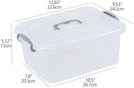 Kekow 2-Pack Clear Storage Latch Box, Plastic Containers with Lids, 8 L - Image 3