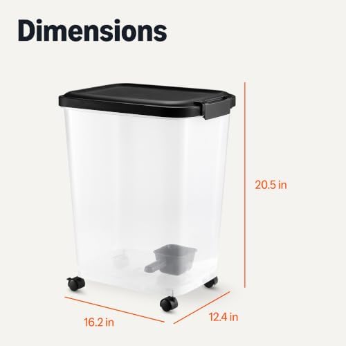 Amazon Basics Pet Food Storage Container with Wheels, BPA-Free, Detachable Scoop, 30lbs Capacity, Reliable Seal - Image 5