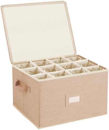 Wine Glass Storage Box, Stemware Storage Containers Cases with Dividers by popoly