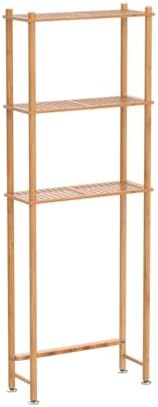 AmazerBath Bamboo Over The Toilet Storage Shelf, 3-Tier Bathroom Over Toilet Organizer Rack, Freestanding Above Toilet Shelf for Bathroom, Laundry, Space Saver, Natural Color - Image 5