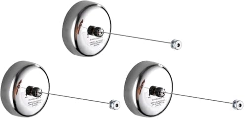 BESy Retractable Clothesline SUS304 Stainless Steel Clothes Dryer with Adjustable Stainless Steel Rope String Hotel Style Heavy Duty,9.2 Feets,Polished Chrome Finish, Round Style (Pack of 3) by BESy