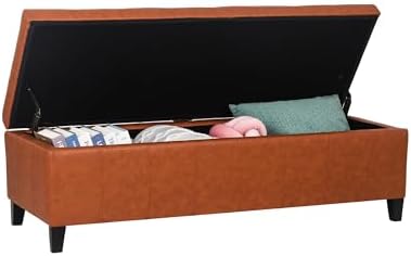 Joveco 51 Inch Storage Bench,Leather Tufted Storage Ottoman with Legs - Image 4