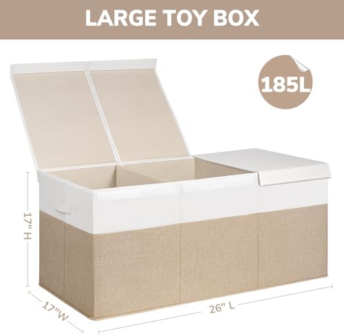 INDRESSME 185L Extra Large Toy Storage Box with Lid Collapsible Toy Chest - Image 4