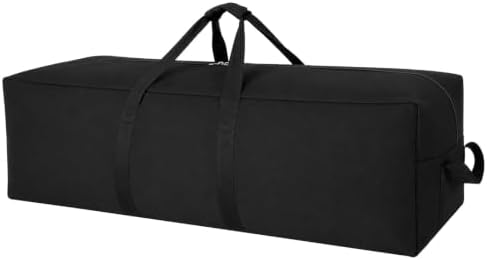 Extra Large Canvas Duffle Bag for Travel, Heavy Duty Duffel for Tent Storage & Military Gear Black 150L by HaoHakka