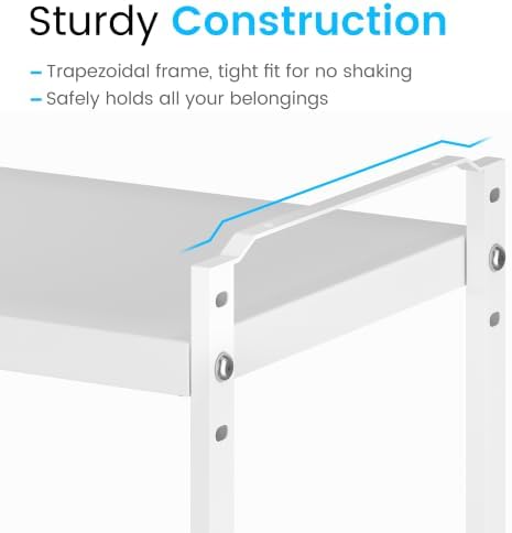 Cawukege Expandable Cabinet Organizer Shelf, Metal Countertop Storage Shelves, Heavy Duty Adjustable Spice Rack Stackable for Kitchen Pantry Storage Rack (White, 14.2-24.8" L x 10.63" W x 8.66" H) - Image 3
