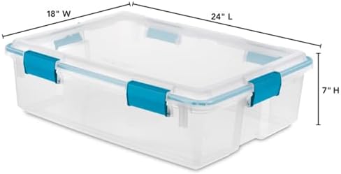 Sterilite Gasket Storage Box with Lids for Home & Office, 37 Quart, 16-Pack - Image 3