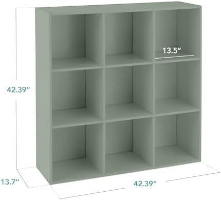 Best Choice Products Kids Bookcase 9-Cube Storage Organizer, 13.5in Shelf Opening, Bookshelf, Toy Storage, Customizable w/ 3 Removable Back Panels – Sage - Image 2