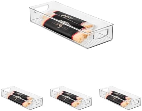iDesign Slim Extra Long Clear Storage Bin (Pack of 4) by iDesign