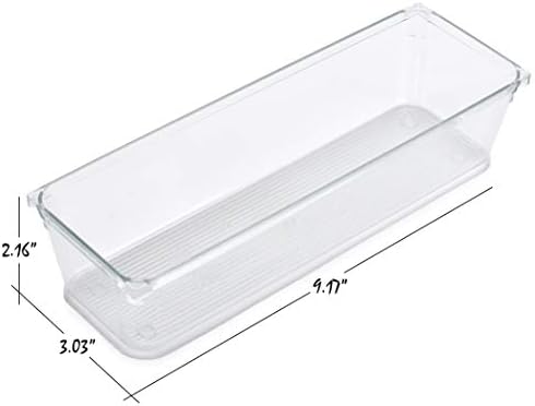 Masirs Clear Drawer Organizer - Easily Organize and Customize the Layout of Drawers. Great for Office Desk, Utensils, Cosmetics and Makeup. (8-Piece Set) - Image 5