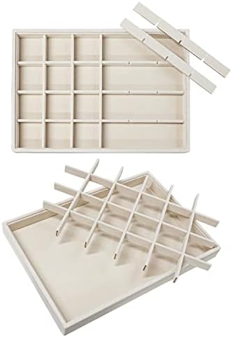 Stratalife 24 Grid Velvet Jewelry Organizer Tray, 13.8" x 9.4" x 1.2" - Image 4