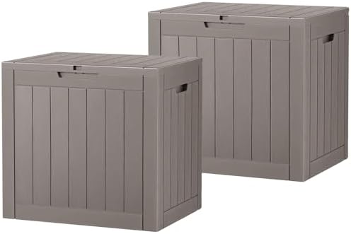 Outdoor Storage Box Waterproof, 32 Gallon Deck Box for Patio-2 Boxes by WTFGO