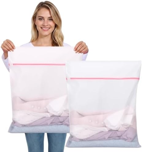 2 Pack X-Large Mesh Laundry Bags for Delicates, Fine Mesh 20 x 24 Inches by Dntorx