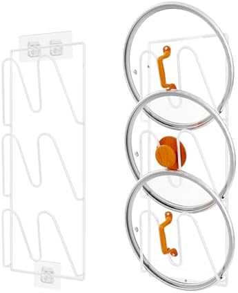 Durmmur 2 Pack Pot Lid Organizer, 6-Tier Lid Holder for Cabinet Door & Wall by Durmmur