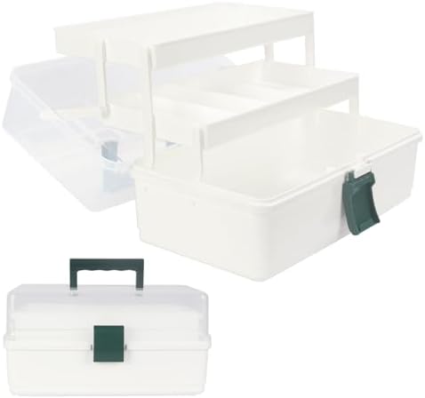 WEWLINE 13-Inch Art Box Organizer 3-Layer Craft Storage Organizer Sewing Kit Box with Handle Art Bin for Home,School,Office,Travel by WEWLINE
