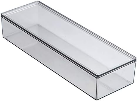 Transparent Flatware Tray Kitchen Drawer Organizer With Lid - Plastic Kitchen Cutlery Tray and Utensil Silverware Storage Container with Cover - Dinnerware Holder for Spoons Forks Knives by AIYoo