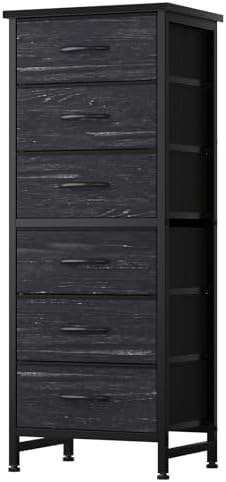 Sweetcrispy Tall Fabric Dresser for Bedroom, 6 Drawer Chest of Drawers by Sweetcrispy