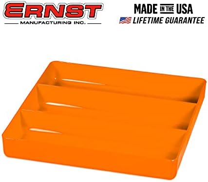 Ernst Manufacturing Toolbox Tray: Stackable Tray in Orange with 3 Compartments - Ideal for Trades, Mechanics, Electricians, Plumbers, Household Use, Hobbies, and More - Heavy Duty - Made in the USA - Image 2