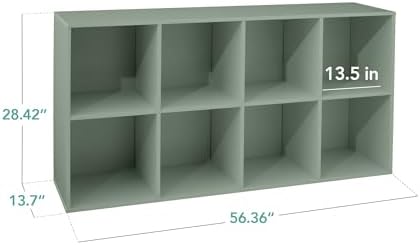 Best Choice Products Kids Bookcase 8-Cube Storage Organizer, 13.5in Shelf Opening, Bookshelf, Toy Storage, Customizable w/ 3 Removable Back Panels – Sage - Image 2