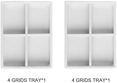 Frebeauty Small Jewelry Trays for Drawer,2 Pack 4 Grid Earring Organizer - Image 4