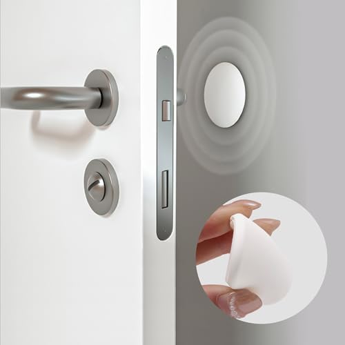 Door Stoppers - 1.57" White Door Stoppers for Wall (12 Pack), with Heavy-Duty Adhesive - Wall Protector & Shock-Absorbent Protectors from Door Knobs - Prevents Scratches on Walls & Doors - Image 3