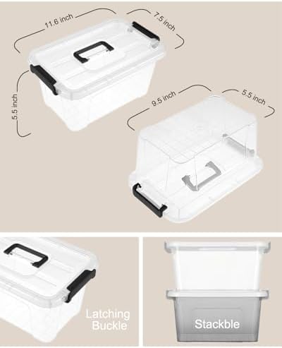 NUMIFUN 7Qt Clear Plastic Storage Bins with Lids,Transparent Design,6 Pack - Image 3