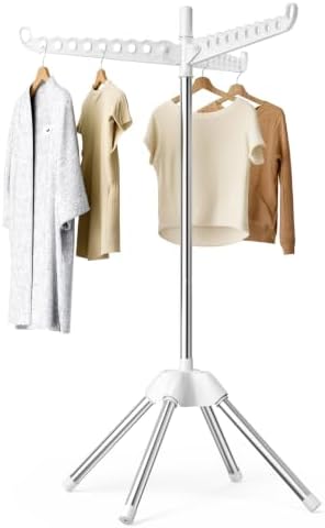 Foldable Clothes Drying Rack, Rotatable Free Standing drying rack , 1 Layer by ABIGLIFTY