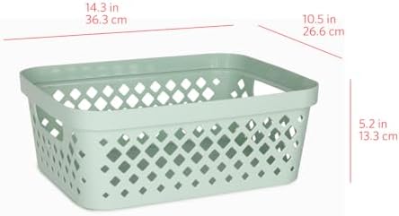 Glad Plastic Storage Basket Set, Value Pack of 6 | Open Storage Bins for Shelves, Bathroom, Pantry, Closet | Nesting Organizer Boxes with Handles, 2 Gallon, Sage - Image 5