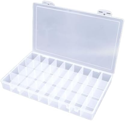 Feadily 1PCS 36 Grids Large Plastic Organizer Box with Dividers, Compartment Organizer Box for Nail Accessories/Screw/Sewing Arts and Oil Paint, Bead Storage Containers 14.9" x 9.2" x 1.9" (Clear) by Feadily