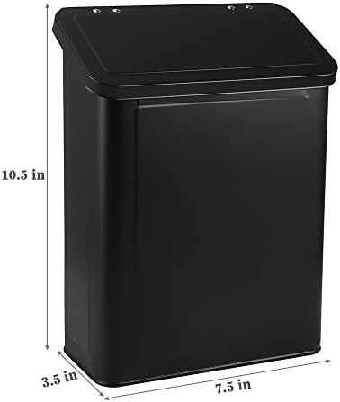 Picowe Magnetic Laundry Storage, Large Metal Lint Holder Bin with Lid for Laundry Room, Space-Saving Trash Container Hanging on Dryer, Washer or Wall Mount Trash Bin (Black) - Image 2