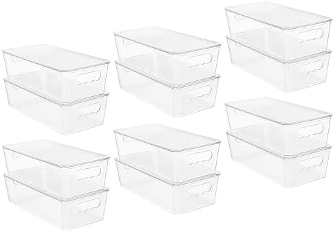 Vtopmart 12pcs Clear Stackable Storage Bins with Lids by Vtopmart