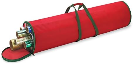 Whitmor Christmas Gift Wrap Storage Organizer with Handles, 40.25", Red - Image 2