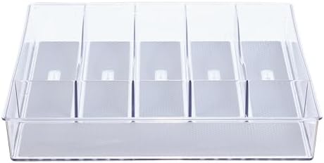 Glad Silverware & Utensil Drawer Organizer - Divided Clear Plastic Storage Tray with 6 Compartments for Kitchen Flatware and Cutlery - BPA Free, Food Safe, Non Slip, 12x15 inches - Image 5
