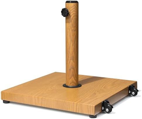 Patio Umbrella Base with Wheels, 43lbs Outdoor Umbrella Stand by VredHom