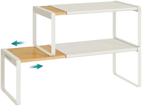 SONGMICS HOME Spice Rack, Expandable Cupboard Shelf Orgnizer,Bamboo by SONGMICSHOME