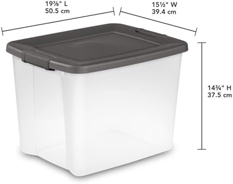Sterilite ShelfTote, Clear Plastic Storage Bins, 50 Quart, 6-Pack - Image 3