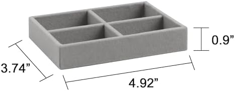 Frebeauty Small Jewelry Trays for Drawer,2 Pack 4 Grid Earring Organizer - Image 3