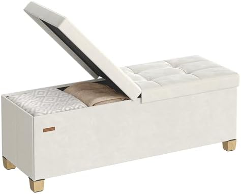 SONGMICS Storage Ottoman Bench with Legs, Flipping Lid, 43.3 Inches by SONGMICSbySONGMICSHOME