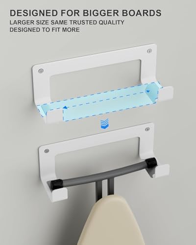 Extra Large Ironing Board Holder Wall Mount, Stainless Steel, White - Image 5